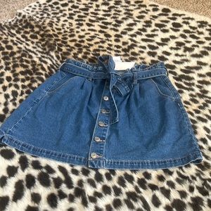 NWT American Eagle Women's Super High Rise A-Line Paperbag Denim Skirt
